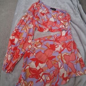 Vibrant Floral Long Sleeve Dress